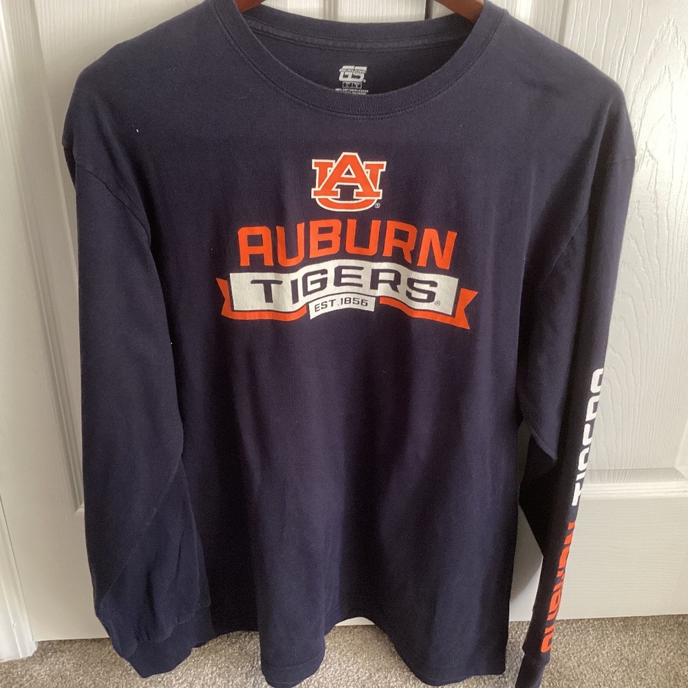 Unisex Auburn Tigers Long Sleeve Blue n Orange Tee Size Large